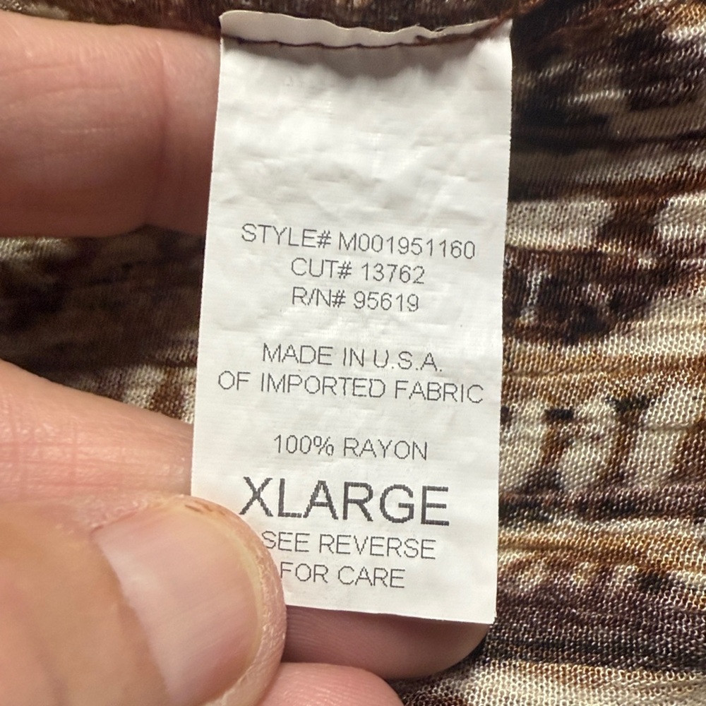 Outfit Dress Brown Patterned Two-Piece Set Maxi Size XL 1980's - Picture 14 of 15